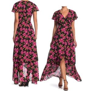 Floral Flutter Sleeve High/Low Maxi Dress
ABOUND